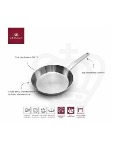 GERLACH.PATELNIA PRESTIGE 28cm STALOWA