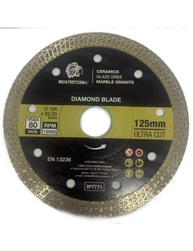 TARCZA DIAMENTOWA 125mm x 1,6mm x 22,2mm ULTRA CUT INDIAN PROFESSIONAL