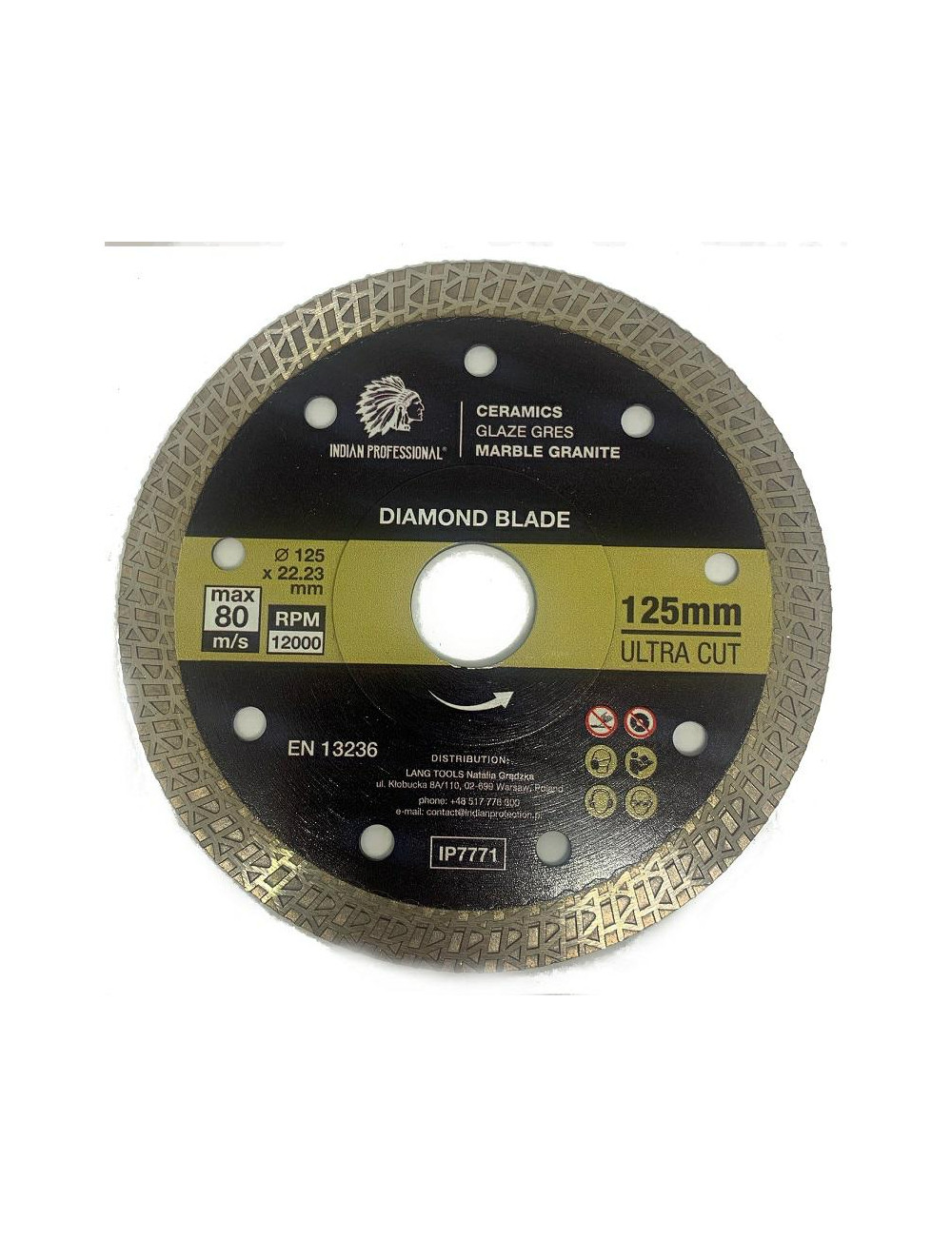 TARCZA DIAMENTOWA 125mm x 1,6mm x 22,2mm ULTRA CUT INDIAN PROFESSIONAL