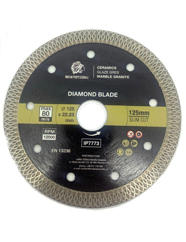 TARCZA DIAMENTOWA 125mm x 1,4mm x 22,2mm SLIM CUT INDIAN PROFESSIONAL