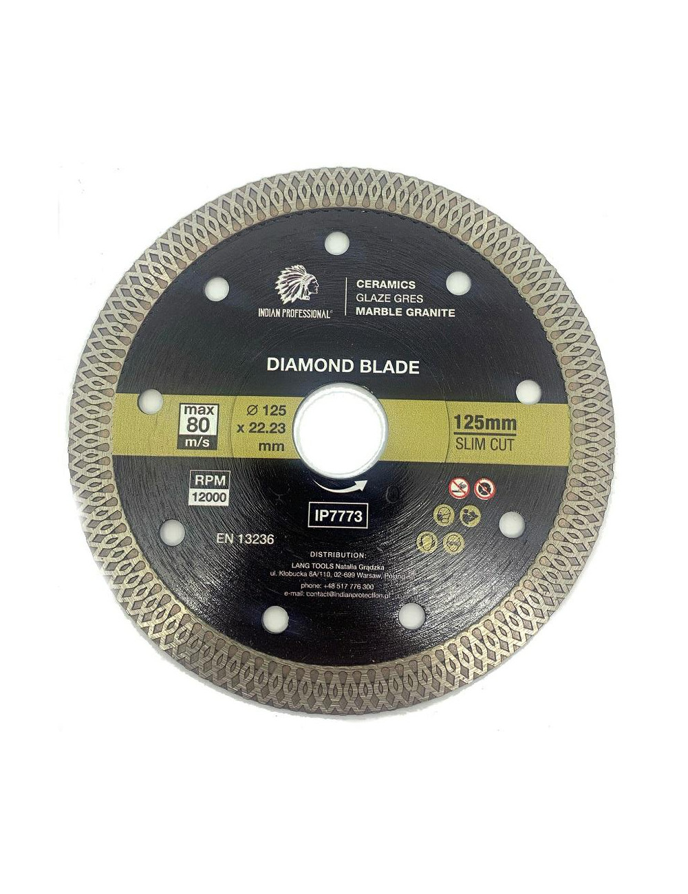 TARCZA DIAMENTOWA 125mm x 1,4mm x 22,2mm SLIM CUT INDIAN PROFESSIONAL