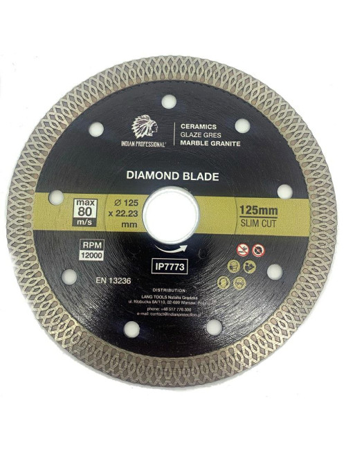 TARCZA DIAMENTOWA 125mm x 1,4mm x 22,2mm SLIM CUT INDIAN PROFESSIONAL