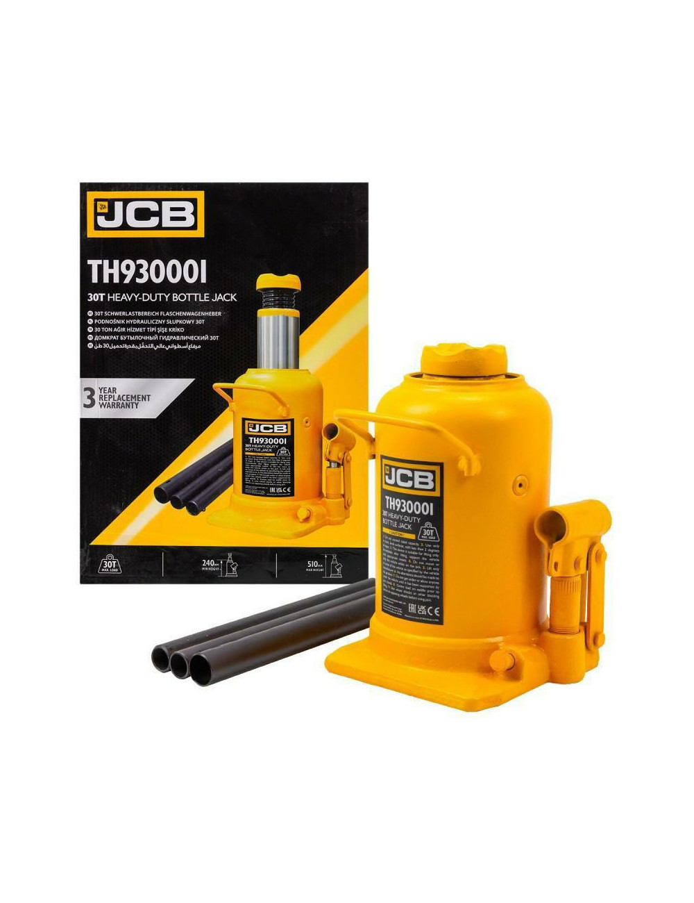 JCB PODNOŚNIK HYDRAULICZNY SŁUPKOWY 30T (H MIN 240mm, H MAX 510mm)