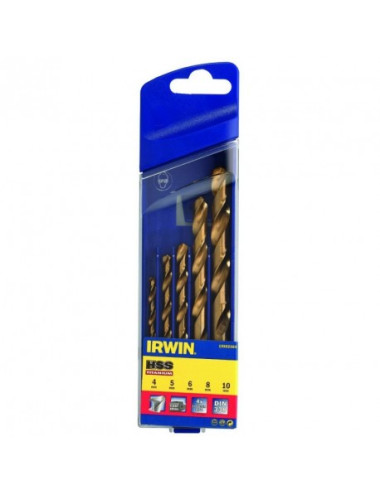 IRWIN WIERTŁO METAL TYTAN KOMPLET 5szt. 4.0, 5.0, 6.0, 8.0, 10.0 mm