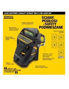 STANLEY LASER LINIOWY 360x3 ZIELONY