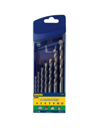 IRWIN WIERTŁO DO BETONU MASONRY KOMPLET 7cz. 4, 5, 6, 7, 8, 10, 12 mm