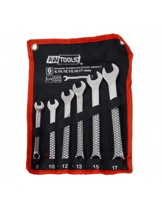 AWTOOLS KLUCZE PŁASKO-OCZKOWE KOMPLET  6elem. 8/10/12/13/15/17mm