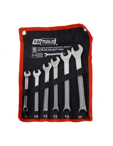 AWTOOLS KLUCZE PŁASKO-OCZKOWE KOMPLET  6elem. 8/10/12/13/15/17mm