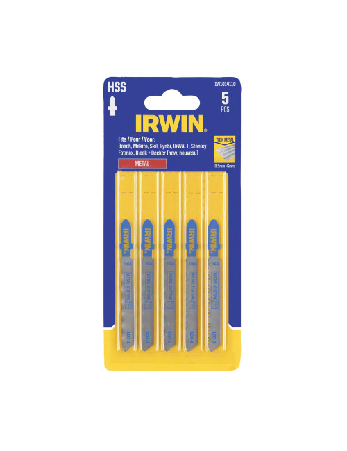 IRWIN BRZESZCZOT HSS DO WYRZYNARKI TYP T METAL KOMPLET 5szt. 0,5 - 6mm, w blistrze