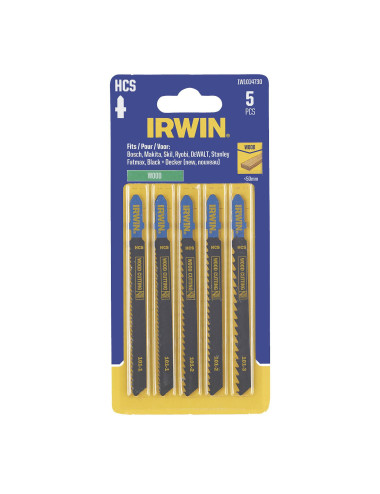 IRWIN BRZESZCZOT HCS HSS DO WYRZYNARKI TYP T KOMPLET 5szt. DREWNO (<50mm), w blistrze