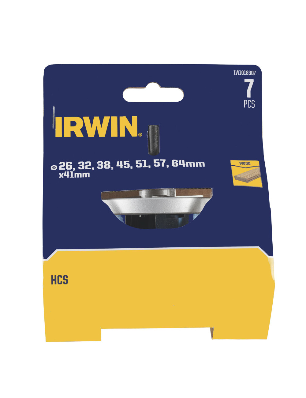 IRWIN OTWORNICE DO DREWNA HCS 26, 32, 38, 45, 51, 57 i 64mm x 41mm do drewna z trzpieniem mocującym