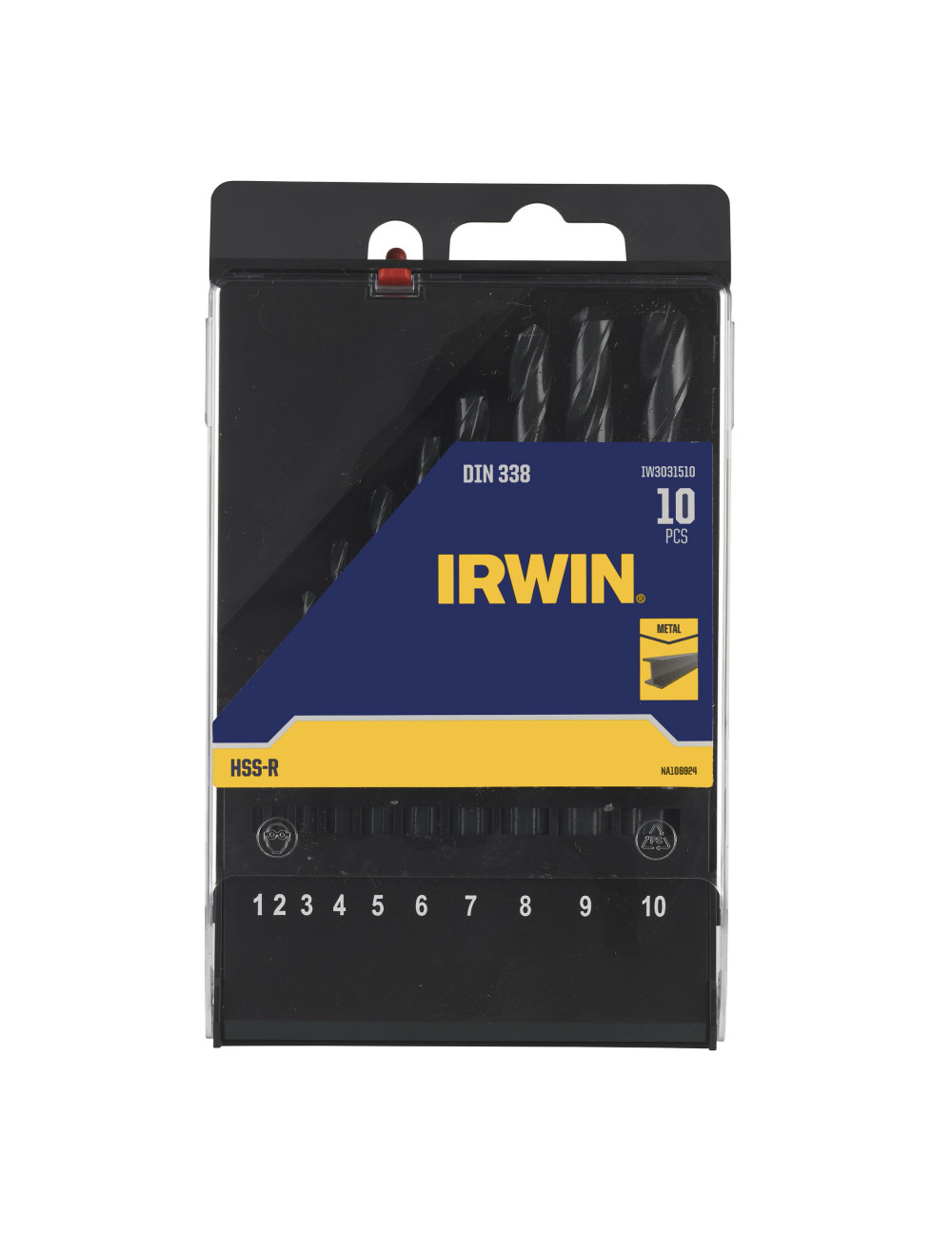 IRWIN WIERŁO METAL HSS-R DIN338 KOMPLET 10szt. 1-2-3-4-5-6-7-8-9-10mm w kasecie