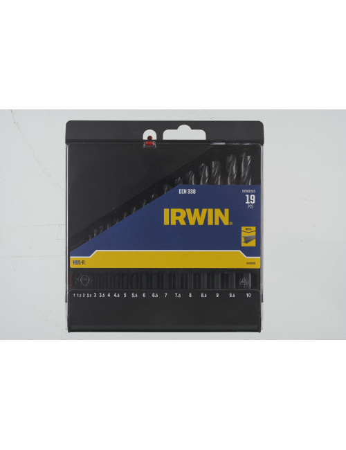 IRWIN WIERŁO METAL HSS-R DIN338 KOMPLET 19szt. 1-1,5-2-2,5-3-3,5-4-4,5-5-5,5-6-6,5-7-7,5-8-8,5-9-9,5-1