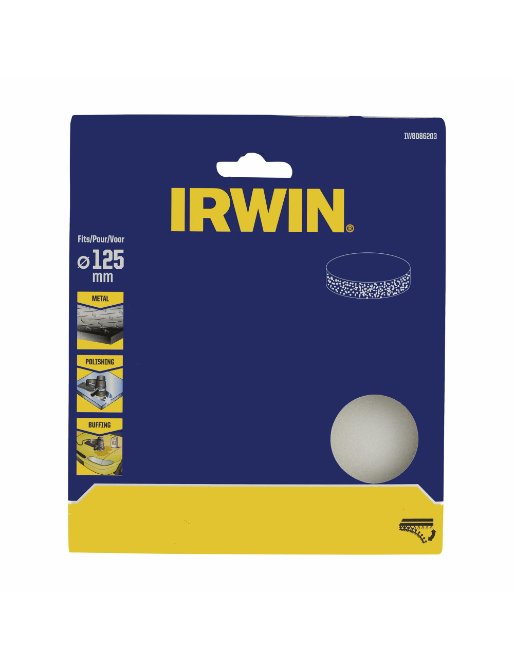 IRWIN GĄBKA POLERSKA 125mm, do metalu