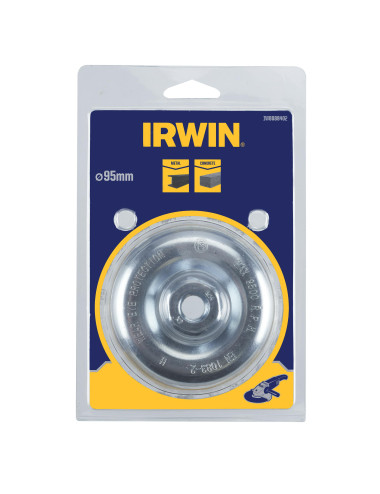 IRWIN SZCZOTKA DOCZOŁOWA M14 95mm z drutu plecionego do szlifierek kątowych do metalu i betonu