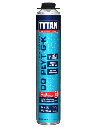TYTAN PIANOKLEJ PISTOLETOWY DO PŁYT GK 830ml PROFESSIONAL