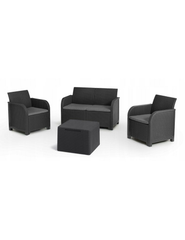 KETER ZESTAW MEBLI OGRODOWYCH ROSALIE GRAFIT 4el.