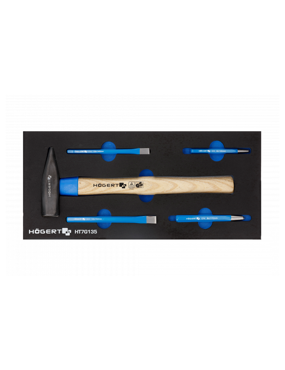 HOEGERT ZESTAW NARZĘDZI 5szt. WKŁAD EVA