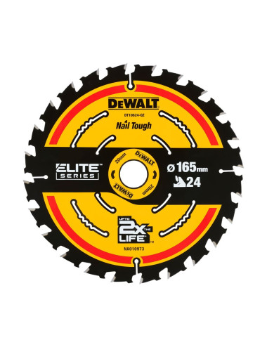 DEWALT PIŁA TARCZOWA DO CIĘCIA DREWNA 165x20mmx24z ELITE