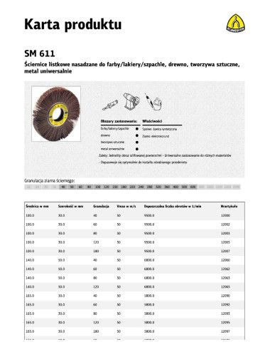 KLINGSPOR ŚCIERNICA TAR.LIST.165*50*43 gr.100