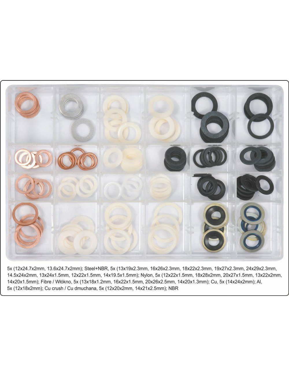 YATO PODKŁADKI DO KORKÓW SPUSTOWYCH 120szt. YT-068641