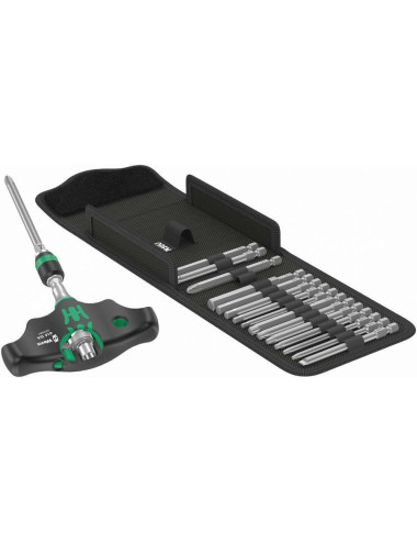 WERA ZESTAW KOŃ. Z GRZECHOTKĄ TYPU T 1/4" 17cz. ETUI KRAFTFORM KOMPAKT 400 RA SET1