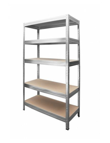 DRABEST REGAŁ MAGAZYNOWY STALOWY WCISKANY 5 PÓŁEK 120kg 1800x900x400
