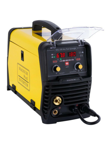 PÓŁAUTOMAT INVERTER MIG-199 ALU-PULS SYNERGIA MMA 230V 180A 60% GP50, MB15 3,MMAR, D100 D200