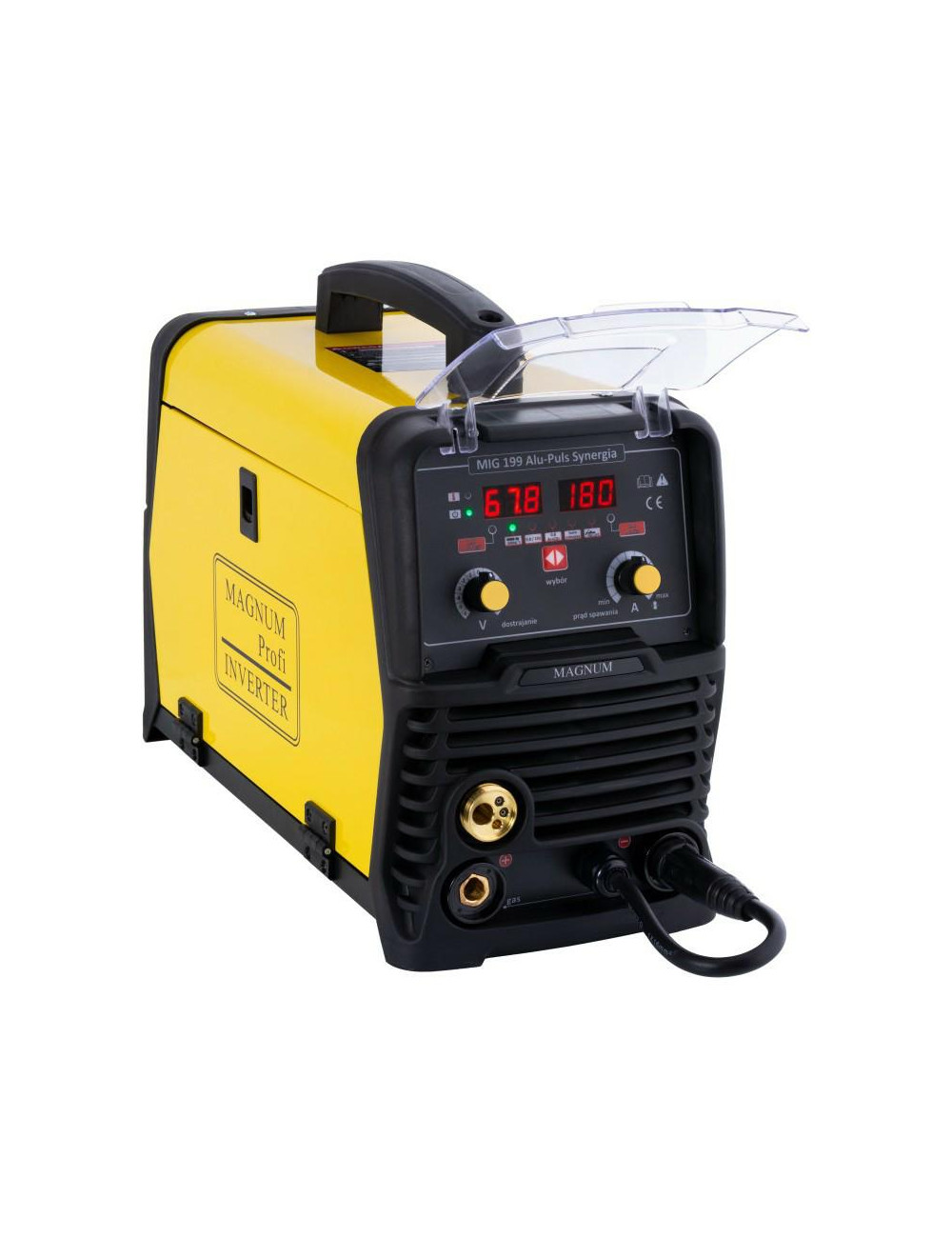 PÓŁAUTOMAT INVERTER MIG-199 ALU-PULS SYNERGIA MMA 230V 180A 60% GP50, MB15 3,MMAR, D100 D200