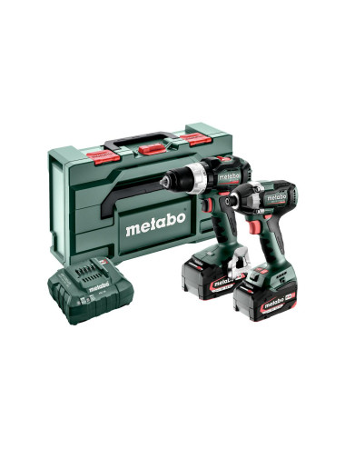 METABO ZESTAW COMBO 18V 2.8.4 (BS 18 LT BL + SSD 18 LT 200 BL) 2x5,2Ah METABOX