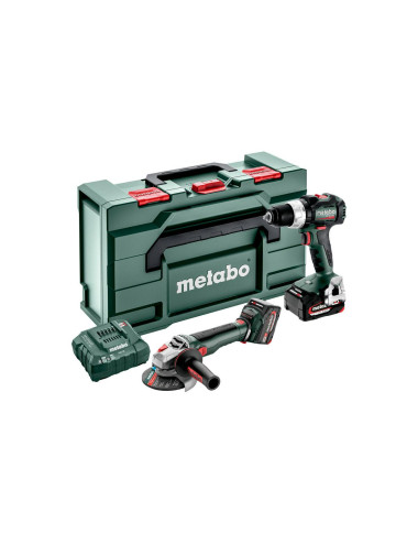METABO ZESTAW COMBO 18V 2.9.4 (BS 18 LT BL + WB 18 LT BL 11-125 QUICK) 2x5,2Ah METABOX
