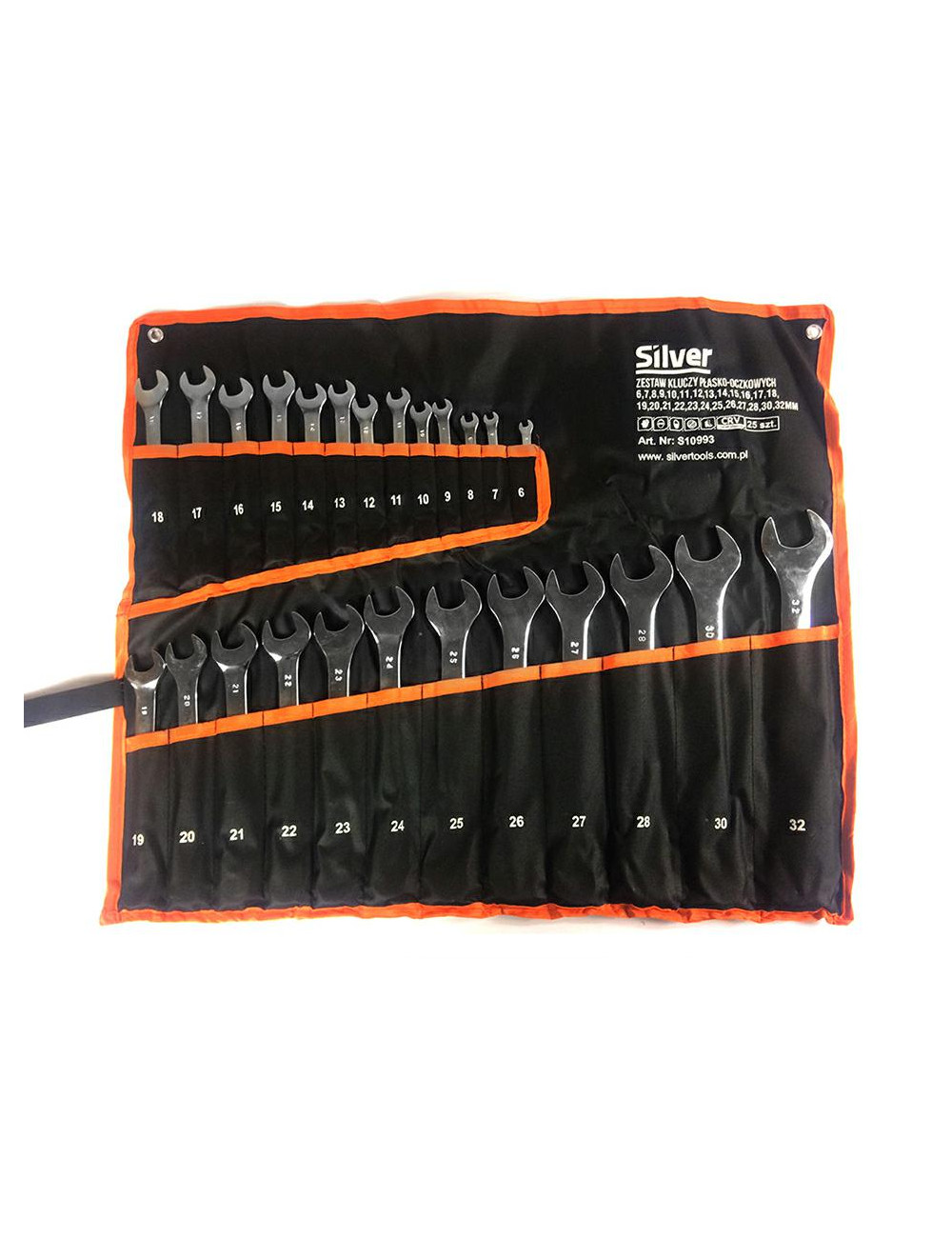 KLUCZ PŁASKO-OCZKOWY 6-32mm 25szt.SILVER