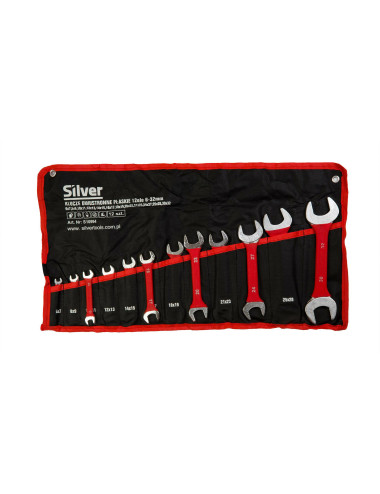 KLUCZE PŁASKIE DWUSTRONNE 12szt. SILVER 6-32mm