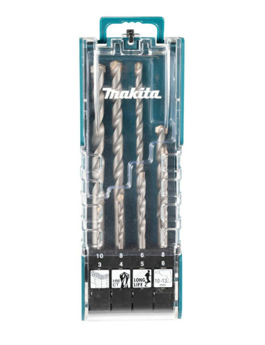 MAKITA ZESTAW WIERTEŁ DO BETONU 8szt. 3 4 5 6 8 10mm UNIWERSALNE
