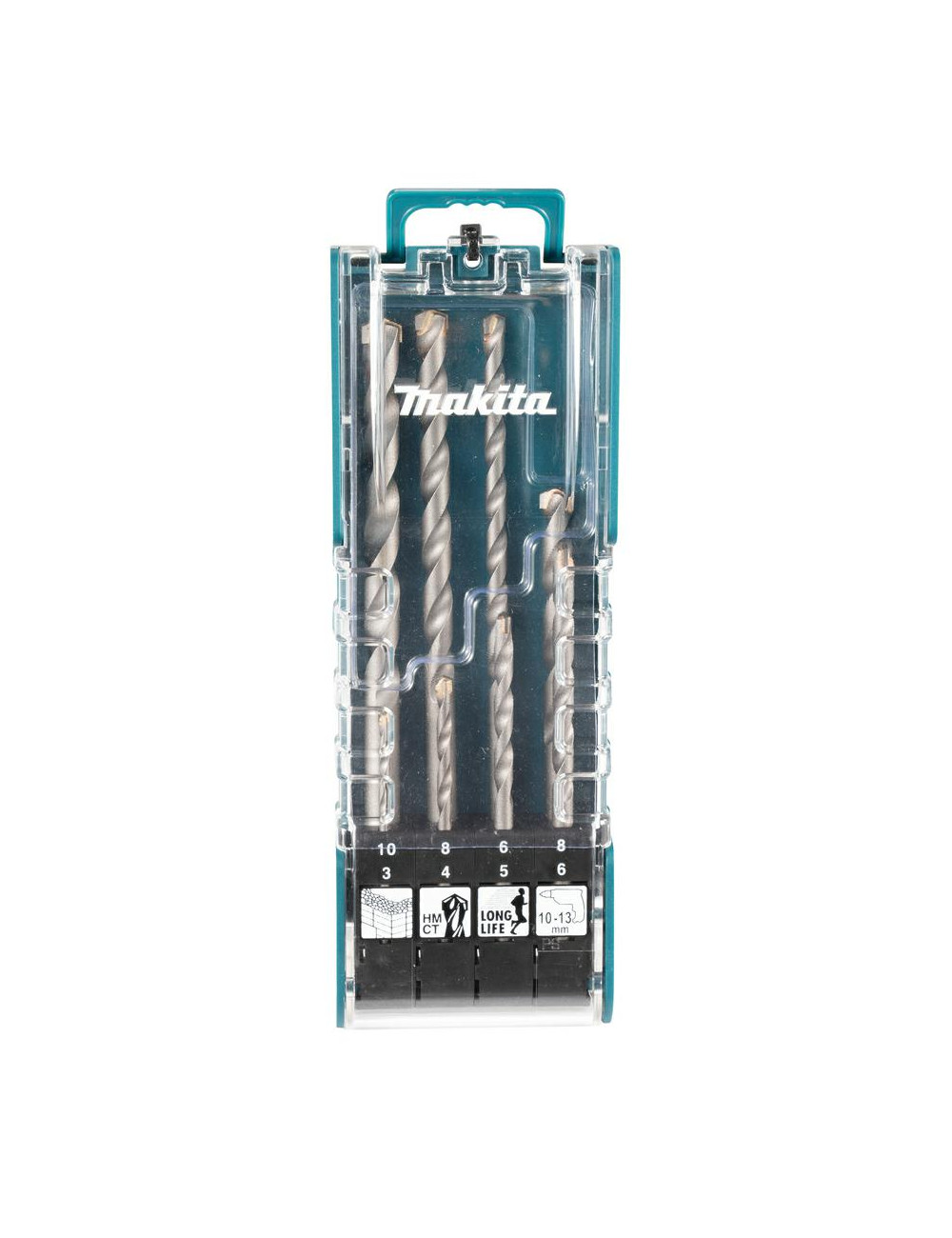 MAKITA ZESTAW WIERTEŁ DO BETONU 8szt. 3 4 5 6 8 10mm UNIWERSALNE