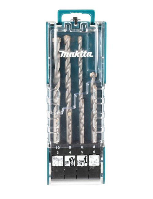 MAKITA ZESTAW WIERTEŁ DO BETONU 8szt. 3 4 5 6 8 10mm UNIWERSALNE