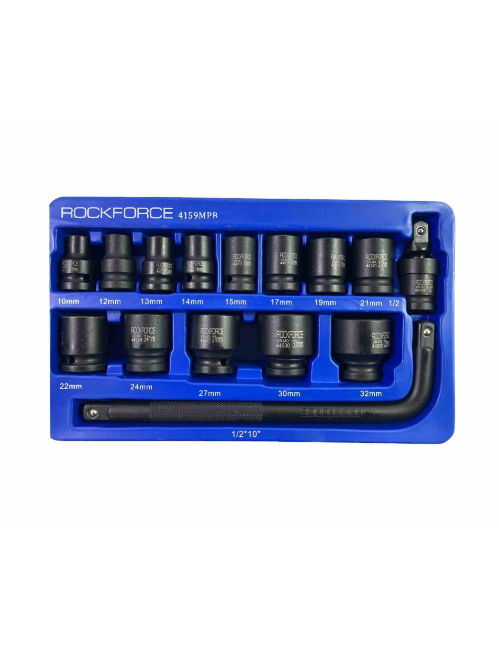 ROCKFORCE NASADKI UDAROWE KRÓTKIE 15szt.1/2" 10-32mm WKŁADKA DO WÓZKA