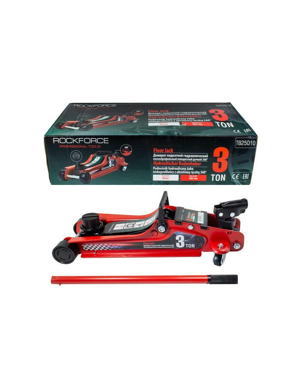 ROCKFORCE DŹWIGNIK "ŻABA" 3T NISKI 85-380mm