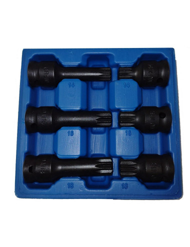 SILVER ZESTAW KLUCZY SPLINE 6el. M14-M18