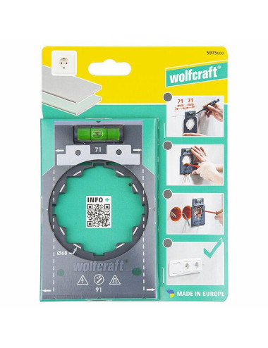 WOLFCRAFT SZABLON DO MONTAŻU GNIAZDEK I WŁĄCZNIKÓW ELEKTRYCZNYCH