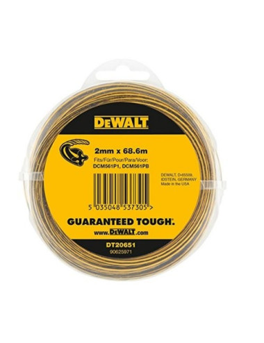 Żyłka tnąca do kosy podkaszarek 2,0mm 68m DeWAlt DT20651-QZ