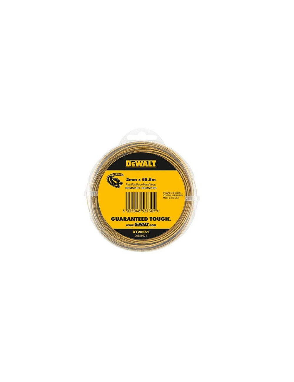 Żyłka tnąca do kosy podkaszarek 2,0mm 68m DeWAlt DT20651-QZ