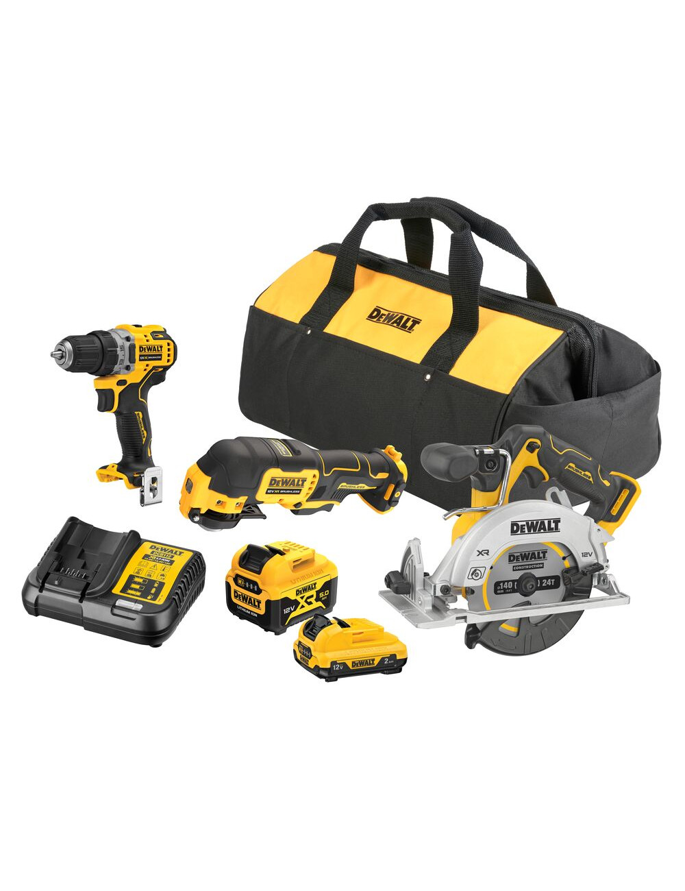 DEWALT ZESTAW COMBO 12V DCK317P1D1 (DCD701 + DCS353 + DCS512) 1x5,0Ah 1x2,0Ah TORBA