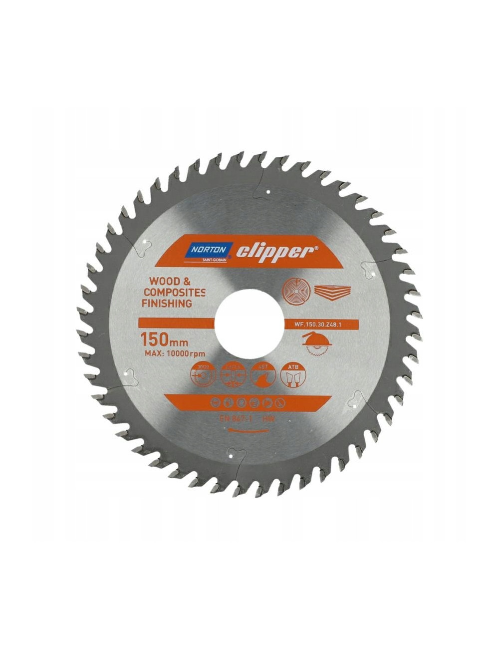 NORTON PIŁA TARCZOWA 150mm x 30mm x 48z DREWNO I KOMPOZYTY ATB (2,6 / 1,6)