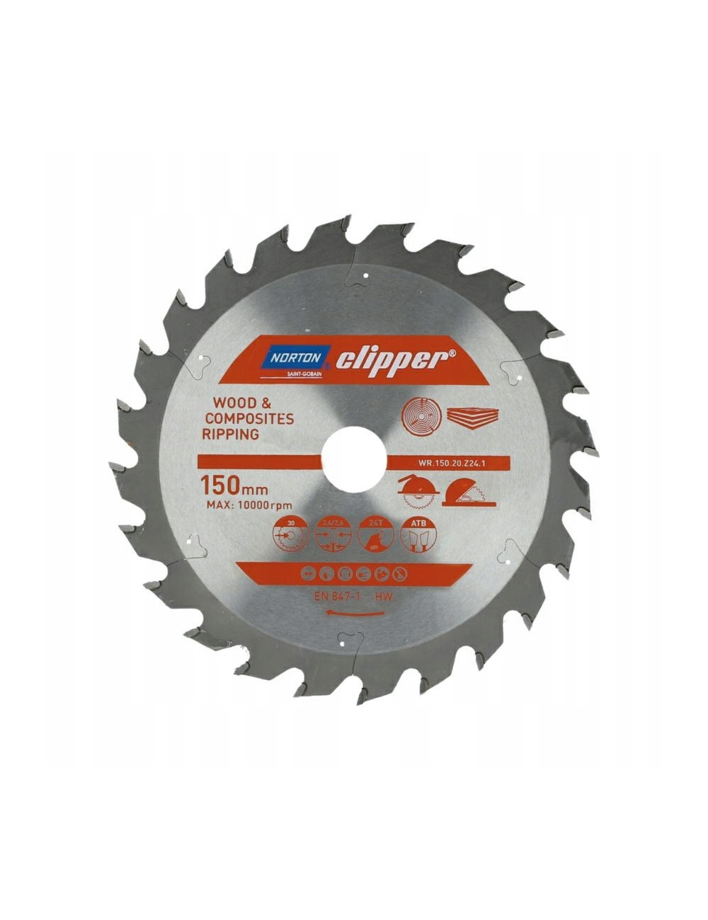 NORTON PIŁA TARCZOWA 150mm x 20mm x 24z DREWNO I KOMPOZYTY ATB (2,8 / 1,8)
