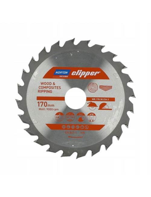NORTON PIŁA TARCZOWA 170mm x 30mm x 24z DREWNO I KOMPOZYTY ATB (2,8 / 1,8)