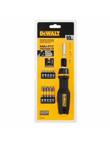 DEWALT WKRĘTAK TELESKOPOWY Z BITAMI 10szt.