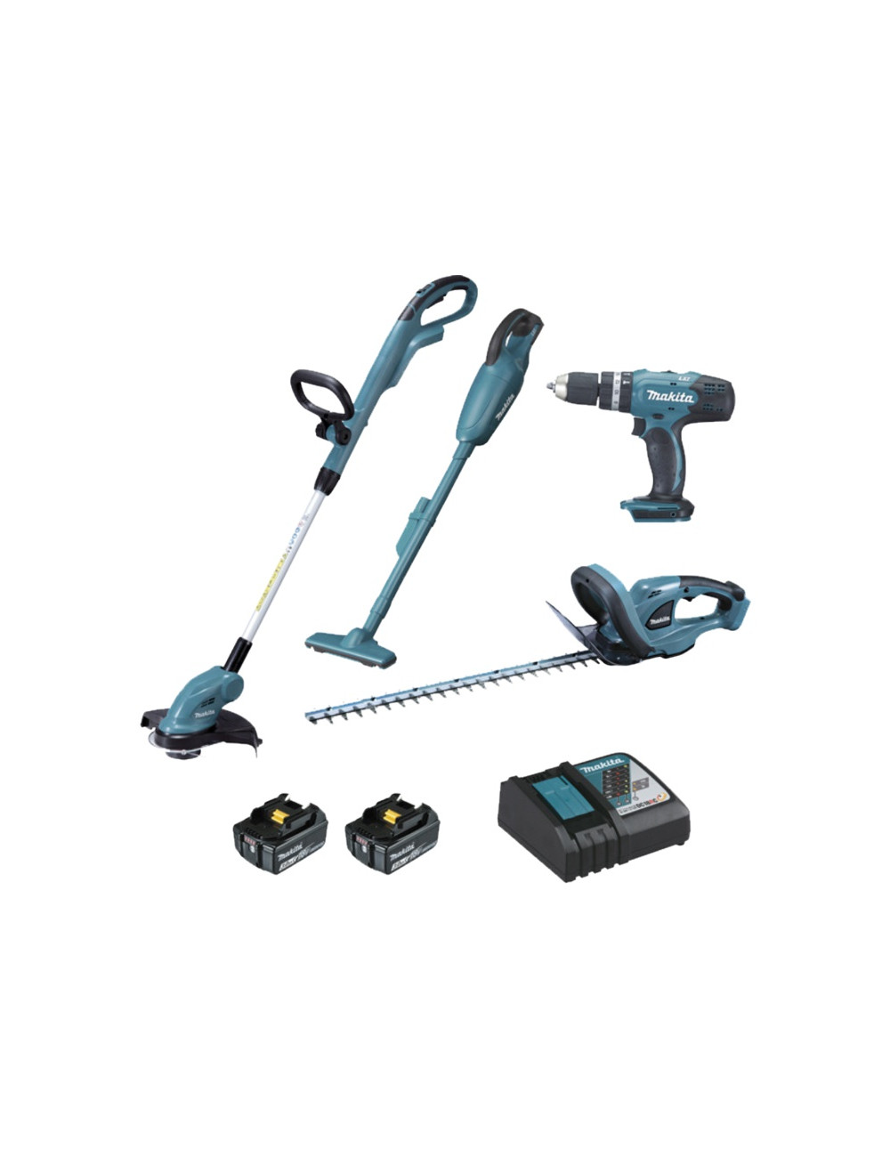 MAKITA ZESTAW COMBO 18V DLX4093 (DHP453+DUR181+DUH523+DCL180) 2x3,0Ah