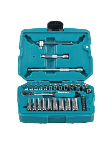 MAKITA ZESTAW NASADEK + KLUCZ 1/4" Z GRZECHOTKĄ 34szt.