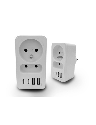 ROZGAŁĘŹNIK DWUKROTNY 2xUSB + 2xUSB C